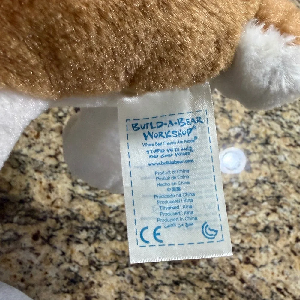Build-A-Bear Workshop Brown White Bulldog Plush Stuffed Animal Standing 16 Inch
